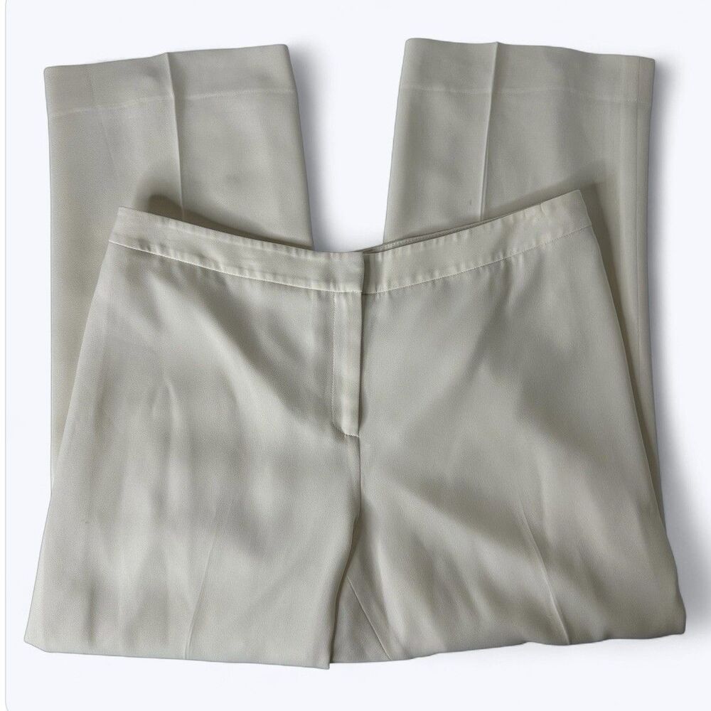 Lafayette 148 Trouser Dress‎ Pants Womens Sz L? Off White Lined High Rise Career